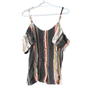 Torrid White / Black / Red / Yellow Cold shoulder Tank Top Size 1